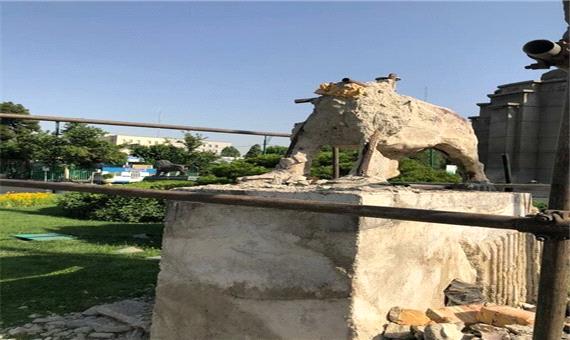 شیرهای جدید میدان حر با مصالح جدید ساخته و نصب می شوند