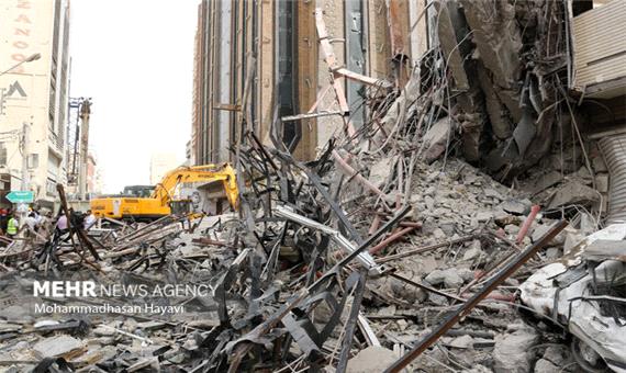 فوتی های حادثه ریزش ساختمان متروپل آبادان 10 نفر شدند