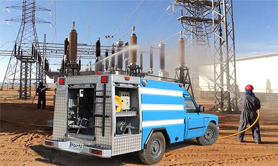 شستشوی پست‌های برق فوق‌ توزیع در جنوب خوزستان