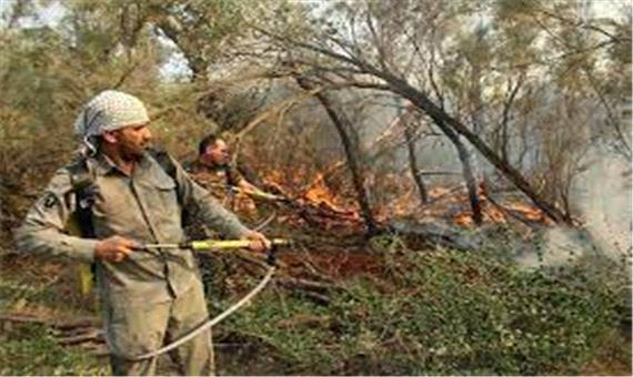 مهار آتش‌سوزی در پارک ملی کرخه شوش