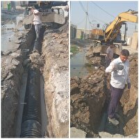 اصلاح بخشی از خط فاضلاب کوی مندلی اهواز
