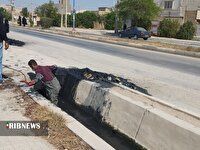 لایروبی کانال‌های دفع آب‌های سطحی در دزفول