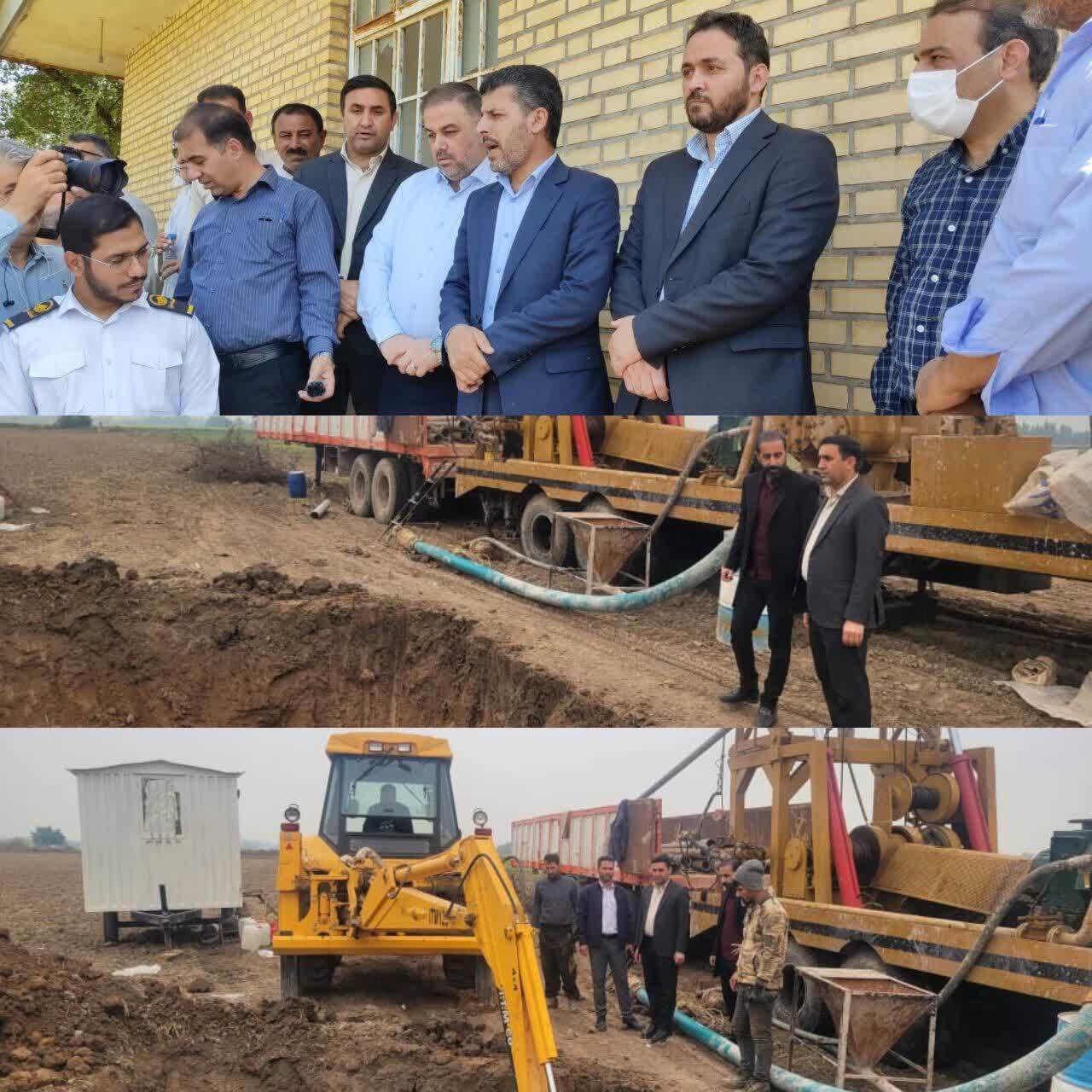 آغاز حفر چاه جدید آب آشامیدنی در روستای خیبر دزفول