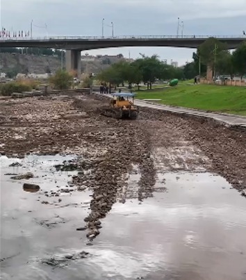 لایروبی و مرمت کانال بوستان رعنا توسط شهرداری دزفول