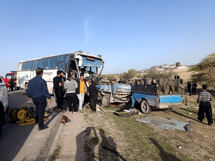 تصاویر خودروی مچاله‌شده در تصادف مرگبار جاده دزفول - شوشتر