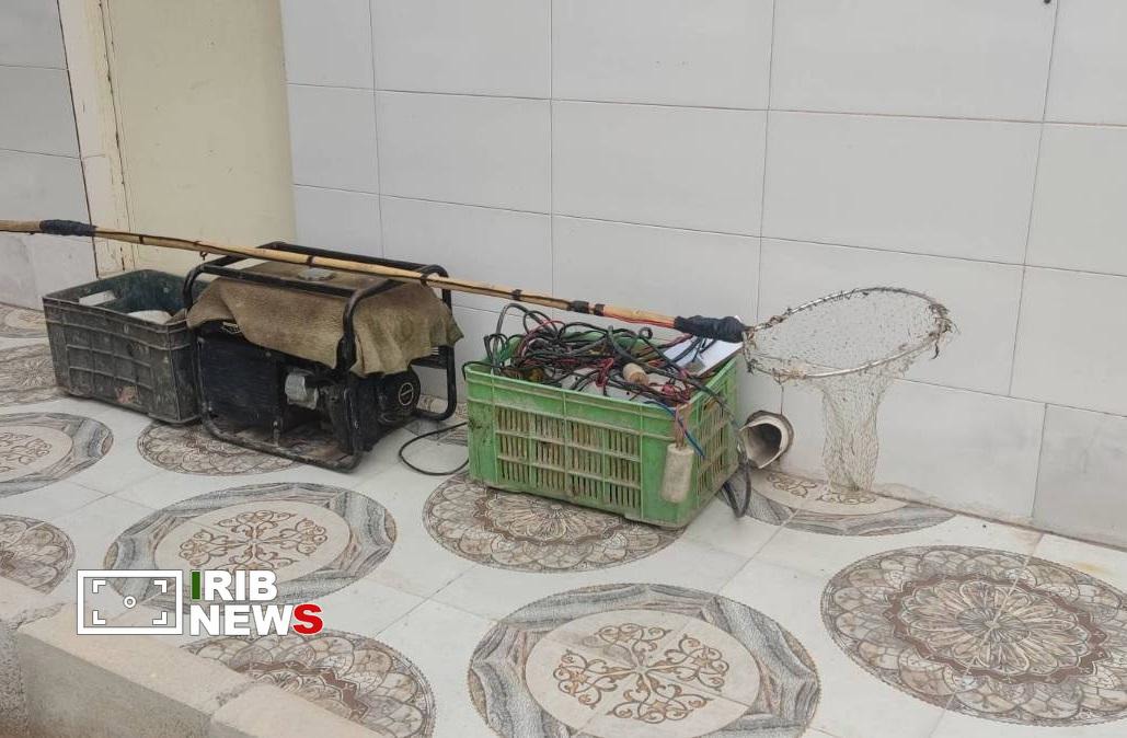 دستگیری عامل صید غیرمجاز ماهی با استفاده از الکتروشوکر در حمیدیه