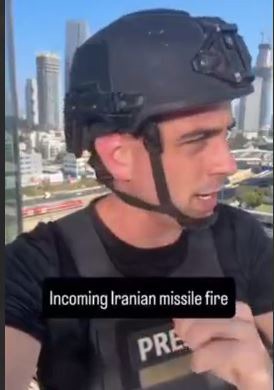 تصاویر منتشر شده توسط خبرنگار فاکس نیوز از شنیده شدن صدای آژیرهای خطر در تل‌آویو در پی حمله موشکی ایران